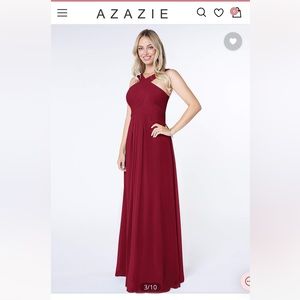 AZAZIE KALEIGH A-line Pleated
Chiffon Floor-Length Dress - BURGUNDY Sz8